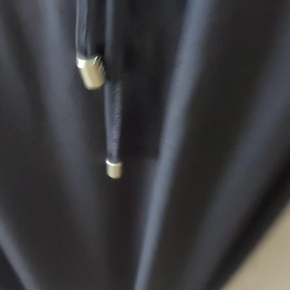 DKNY, Size L/Tall  Very Unique Design Black Maxi Dress with Drawstring Waist - Picture 12 of 16